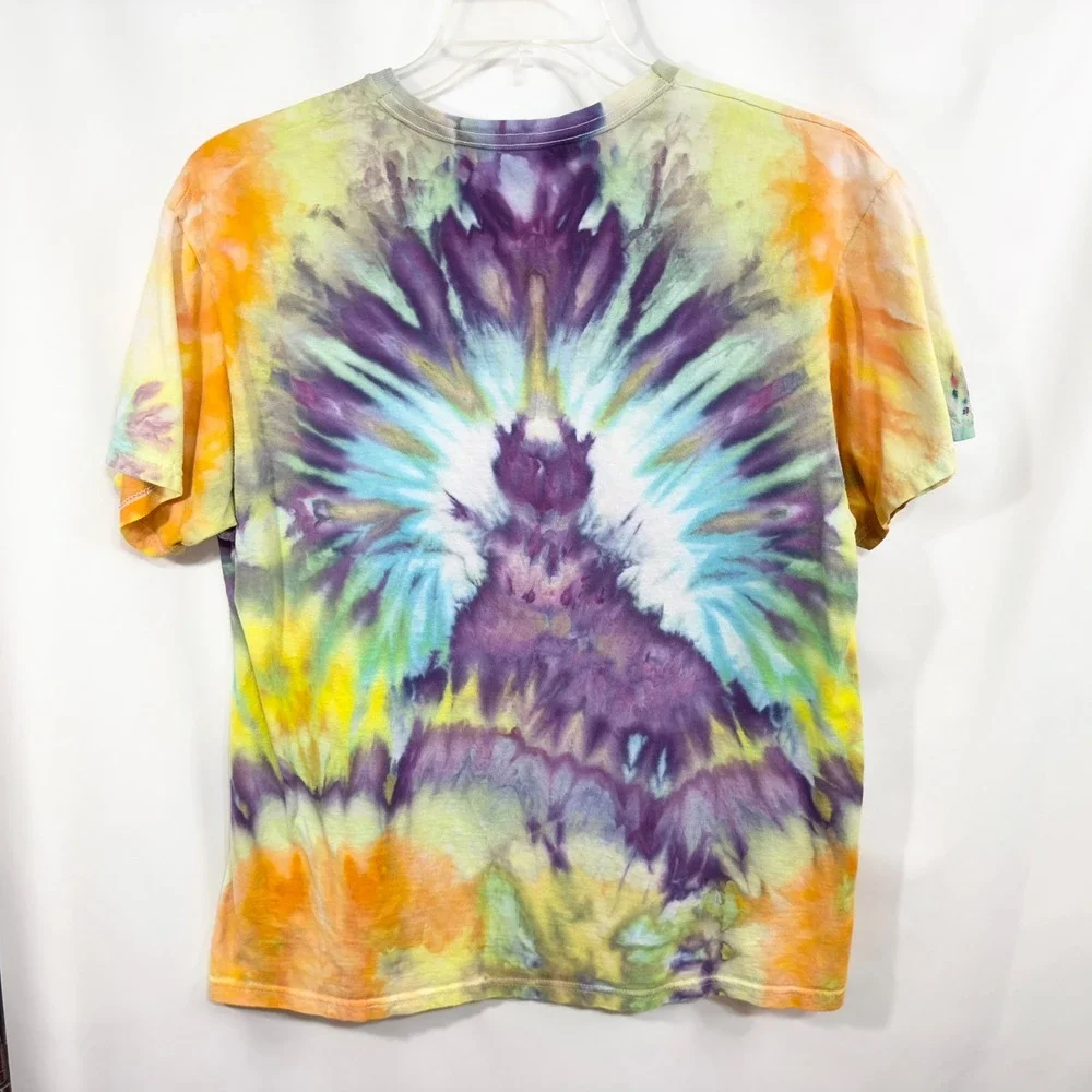 Fruit of‎ the Loom Large Top Handmade Tie Dye Shirt Colorful Purple Yellow 864